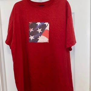 Lands End t shirt red flag vintage XL distressed